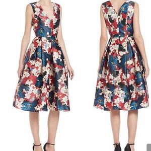 Erdem Loren Pleated Midi Dress in Floral Print Silk like new worn once